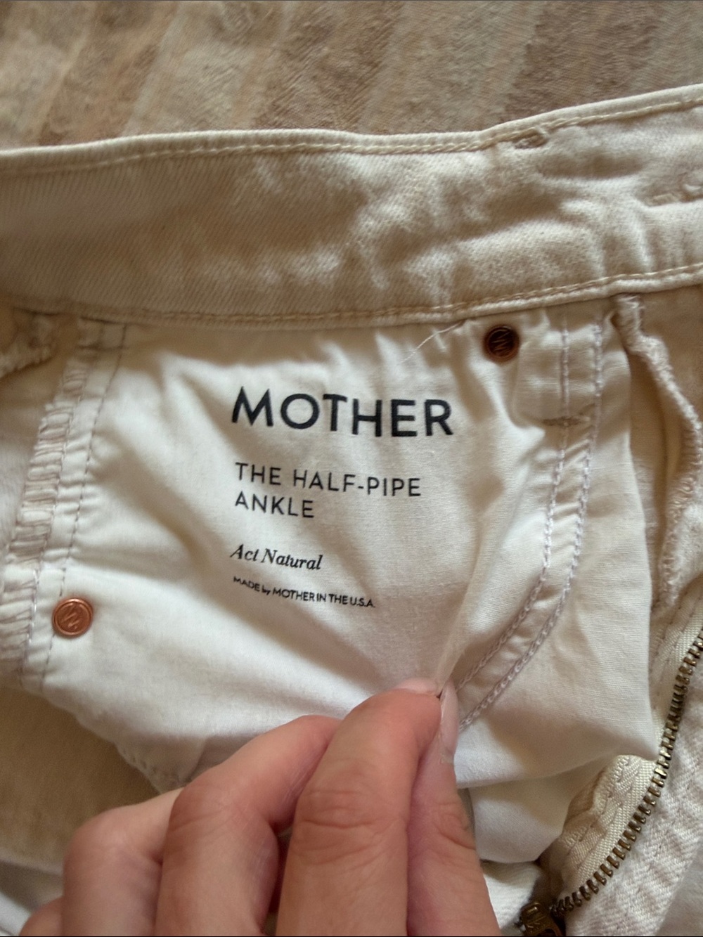 MOTHER The Half-Pipe Ankle Kids Jeans in Natural Cream